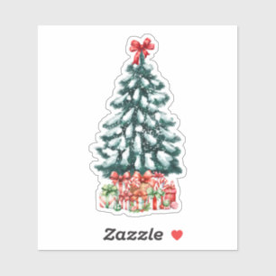 Besneeuwde Kerstboom Sticker