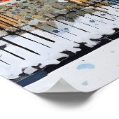 Besneeuwde Kerstmis Winter Wondere Huizen Poster (Hoek)