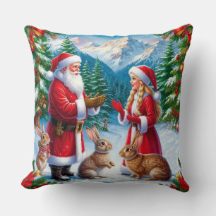 Besneeuwde kerstscène kussen