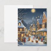 Besneeuwde Kerststad Feestdagenkaart (Voorkant / Achterkant)