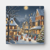 Besneeuwde Kerststad Fotoplaat (Voorkant)