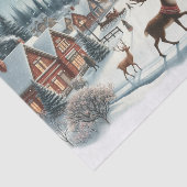 Besneeuwde Kerststad met Herten Tissuepapier (Detail)