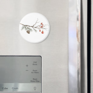 Besneeuwde Kersttak met Ornament voor Kerstmis Magneet