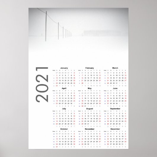 Besneeuwde Landschapskalender 2021 Poster (Voorkant)