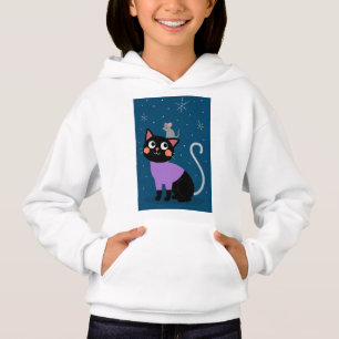 Besneeuwde metgezellen – Whimsical kat en muis in