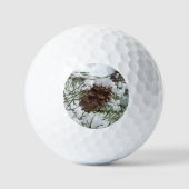Besneeuwde pijnappel I Winter Natuurfotografie Golfballen (Voorkant)
