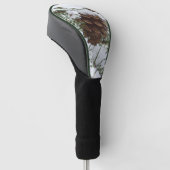 Besneeuwde pijnappel I Winter Natuurfotografie Golfheadcover (Schuin)