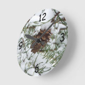 Besneeuwde pijnappel I Winter Natuurfotografie Ronde Klok (Hoek)