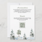 Besneeuwde rode schuur winter kerst QR-code bruilo Kaart (Achterkant)