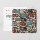 Besneeuwde Route 66 Kentekenplaat Kerstmis (Voorkant / Achterkant)