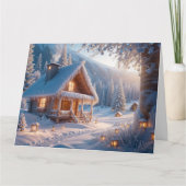 Besneeuwde Sereniteit: Warme Wensen voor een Licht Kaart (Voorkant)