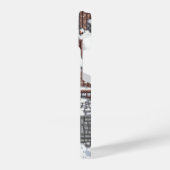 besneeuwde stad met pixels iPhone hoesje (Linkerkant)