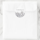 Besneeuwde Takken - Ronde Sticker (Tas)