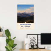 Besneeuwde toppen van de Franse Alpen Poster (Thuiskantoor)