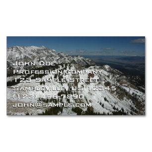 Besneeuwde toppen van Grand Teton-gebergte I Fotog Magnetisch Visitekaartje