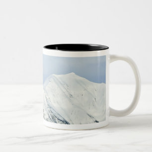 Besneeuwde toppen Woodfjord Svalbard 2 Tweekleurige Koffiemok