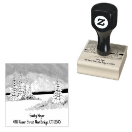 Besneeuwde Winter 2 x 2 Rubber Stempel