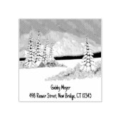 Besneeuwde Winter 2 x 2 Rubber Stempel (Afrduk)