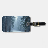 besneeuwde winter bagagelabel (Voorkant horizontaal)