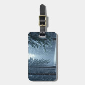 besneeuwde winter bagagelabel (Voorkant verticaal)