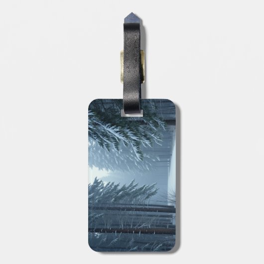 besneeuwde winter bagagelabel (Achterkant verticaal)