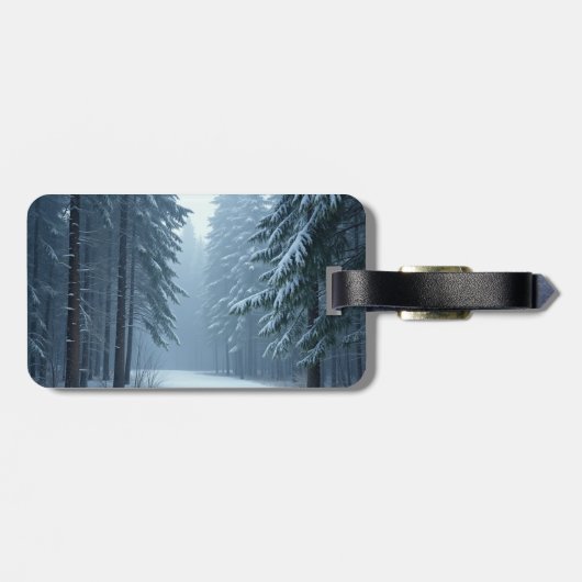 besneeuwde winter bagagelabel (Achterkant horizontaal)