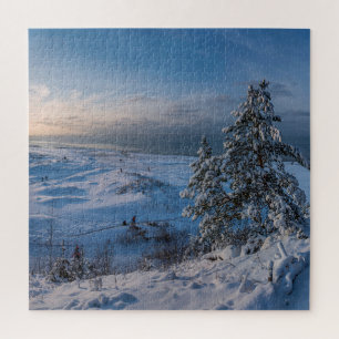 Besneeuwde winter Baltische zeekust Legpuzzel