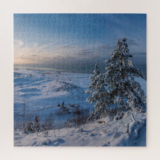 Besneeuwde winter Baltische zeekust Legpuzzel (Verticaal)