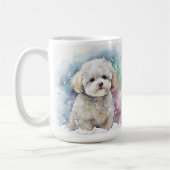 BESNEEUWDE WINTER BICHON FRISE HONDENGEZICHT KOFFIEMOK (Links)
