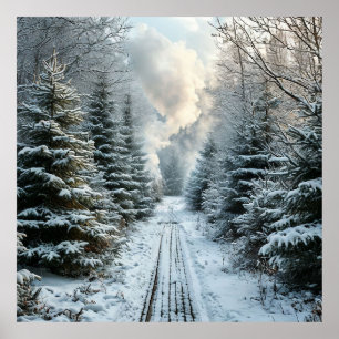 ❄️ Besneeuwde Winter Bos Muur Kunst Natuur Decor � Poster