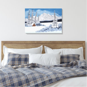 Besneeuwde Winter Canvas Afdruk