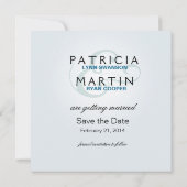 Besneeuwde Winter Datum Bewaren ijsblauw Save The Date (Achterkant)