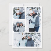 Besneeuwde Winter Dennenbos Foto Collage Bruiloft Save The Date (Achterkant)