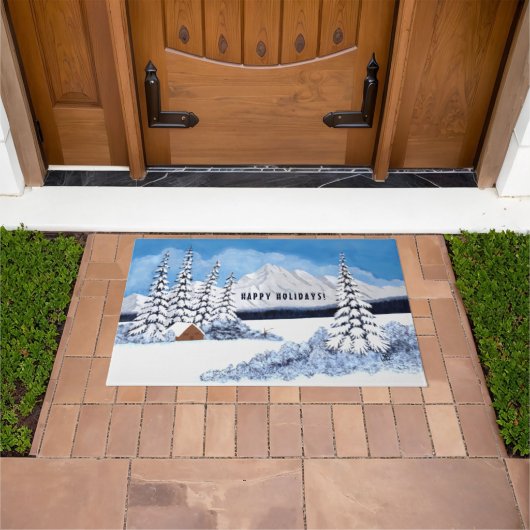 Besneeuwde Winter Deurmat (Buiten)