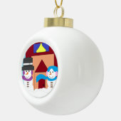 Besneeuwde Winter: Keramische Bal Ornament (Rechts)