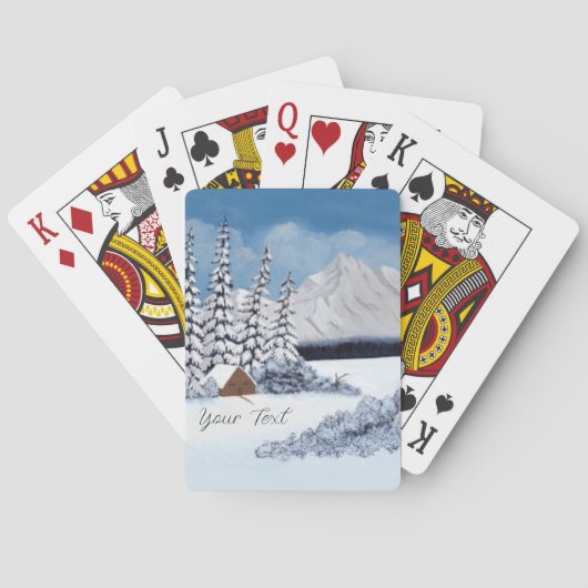 Besneeuwde Winter Pokerkaarten (Achterkant)