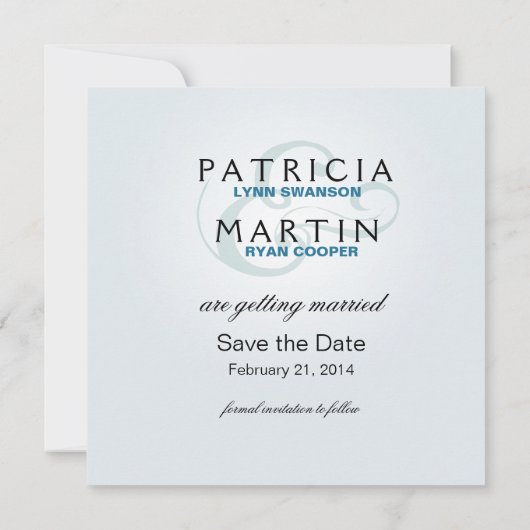 Besneeuwde Winter Sla de Datum Op ijsblauw Save The Date (Achterkant)