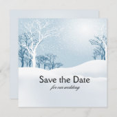 Besneeuwde Winter Sla de Datum Op ijsblauw Save The Date (Voorkant / Achterkant)