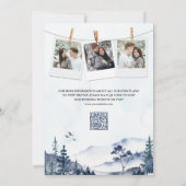 Besneeuwde Winterberg Dennenbos QR Code Trouwen Save The Date (Achterkant)