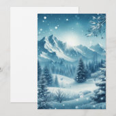 Besneeuwde Winterberg Feestdagenkaart (Voorkant / Achterkant)