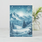 Besneeuwde Winterberg Feestdagenkaart (Staand voorkant)