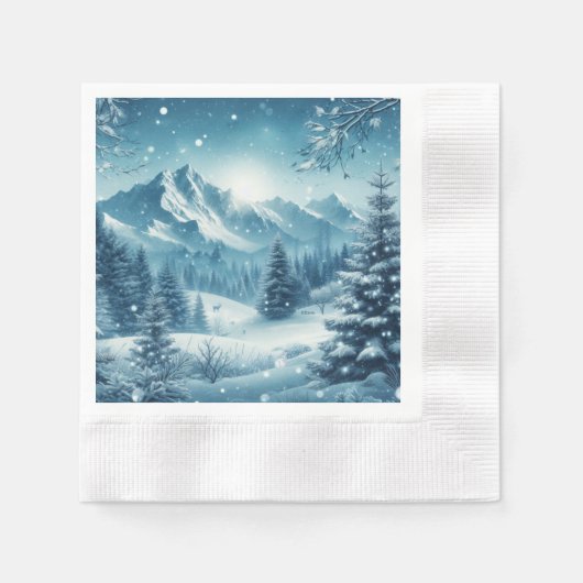 Besneeuwde Winterberg Servet (Voorkant)