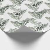 besneeuwde winterbossen cadeaupapier (Hoek)