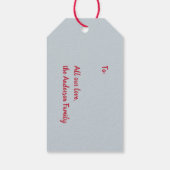 Besneeuwde winterlandschap Kerst Cadeaulabel (Achterkant)