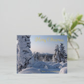 Besneeuwde winterlandschap Kerstmis Folie Feestdagen Briefkaart (Staand Voorkant)
