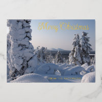 Besneeuwde winterlandschap Prettig kerstfeest