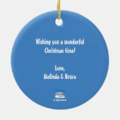 besneeuwde winterronde keramisch ornament (Achterkant)