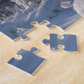 Besneeuwde winterse landschap met dennenbomen legpuzzel (Zijkant)