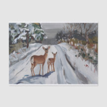 Besneeuwde Winterwandeling, Hinde en Ree