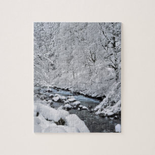 Besneeuwde witte kreek Scenic, Oregon Legpuzzel